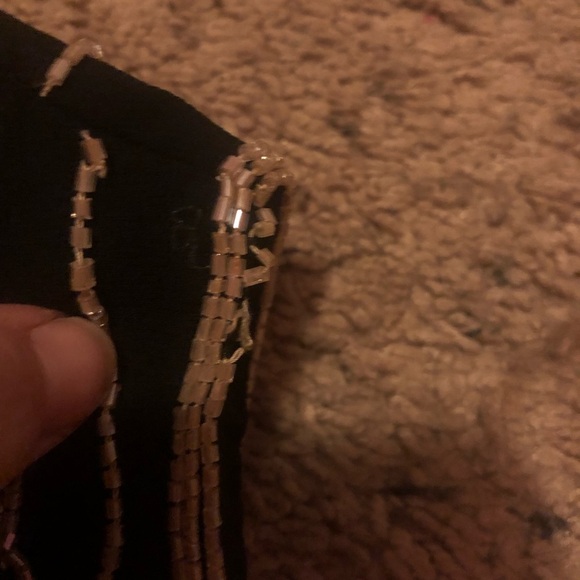 Vintage Embroidered Beaded Floral Black Sleeveless Top *FLAW - Picture 3 of 7